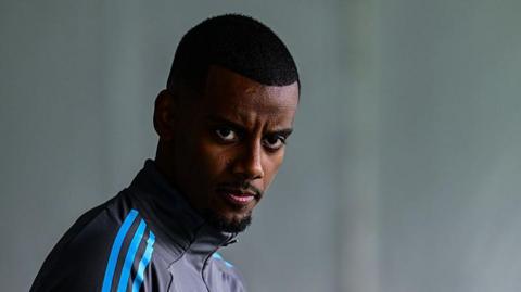 A picture of Alexander Isak during Newcastle pre-season training in July 