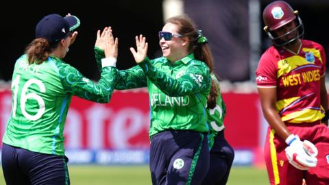 Ireland celebrate a wicket