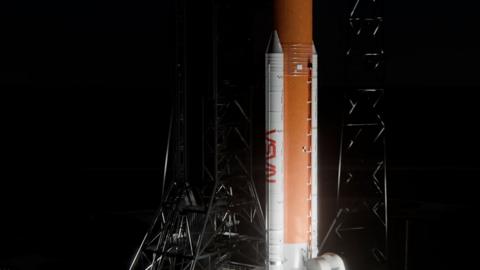 A rocket ready to launch