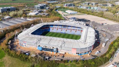 A picture taken from a drone of Reading's SCL Stadium.