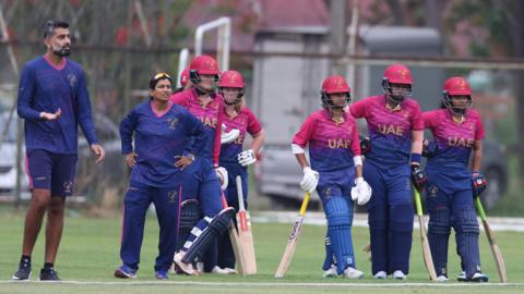 UAE players padded up 