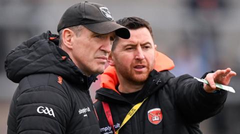 Conleith Gilligan with Armagh manager Kieran McGeeney