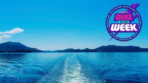 Blue sea with quiz of the week logo