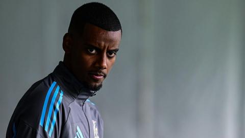 Alexander Isak during a pre-season training camp at FC Seefelder Plateau