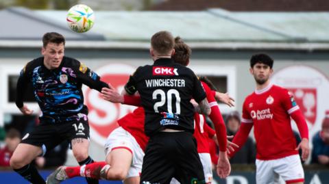 Action from Sligo Rovers v Derry City