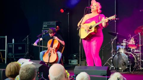 Flamy Grant sang to the crowd at the Cambridge Folk festival in 2024