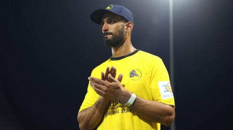 Shan Masood of Hampshire Hawks after the Global Super League T20 match between Hampshire and Rangpur Riders at Providence Stadium 