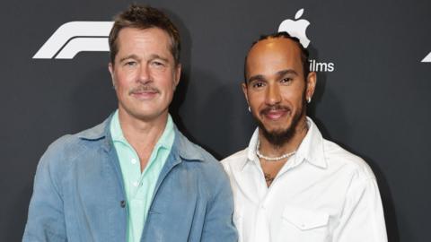 Actor Brad Pitt and F1 racer Lewis Hamilton