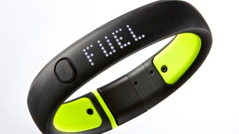 A Nike FuelBand SE fitness tracker bracelet, taken on March 27, 2014.