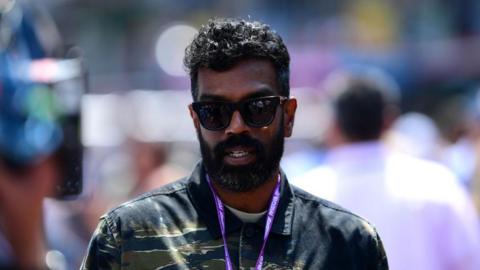 Romesh Ranganathan looks on from the grid during the F1 Grand Prix of Monaco at Circuit de Monaco