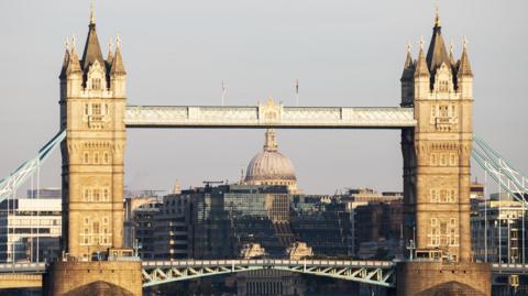 Tower Bridge with St Paul's in the background