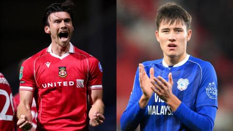 Llun o Kieffer Moore (chwith) a Rubin Colwill (dde)