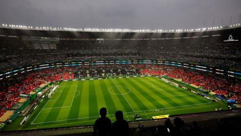 TOPSHOT - A general view of the Mexico City Stadium ahead of the 2026 World Cup round of 32 football match between Mexico and Ecuador in Mexico City on June 30, 2026. (Photo by Rodrigo Oropeza / AFP via Getty Images)