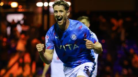 Neill Byrne in action for Stockport County