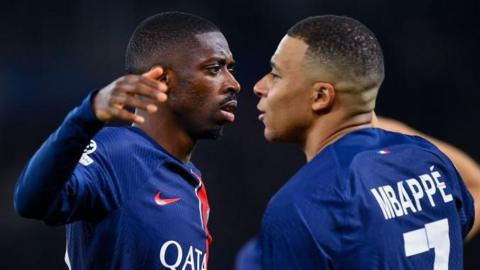 Ousmane Dembele and Kylian Mbappe