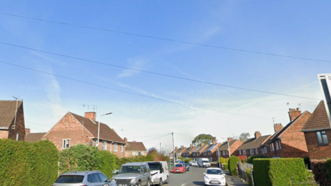 Road with houses either side