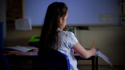 A primary age school girl in Essex