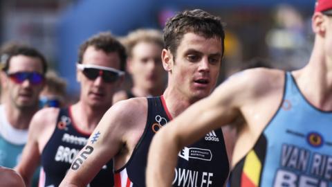 Jonathan Brownlee in action at the 2019 World Triathlon Series in Leeds