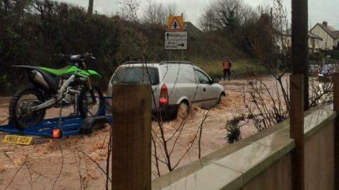 Flooded road