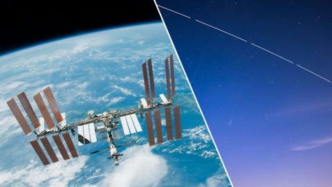 International Space Station and the night sky.