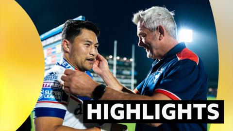 Mason Lino is congratulated by Daryl Powell