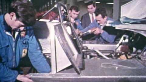 Workers at the Ferrari factory