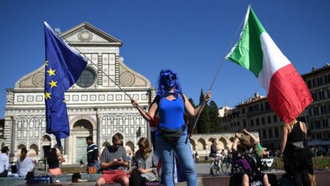 A pro-EU Italian in Florence, September 2017