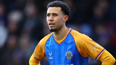 Shrewsbury Town defender Luca Hoole in action