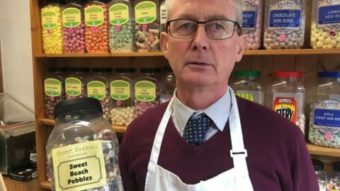 Nigel Parrott in his sweet shop