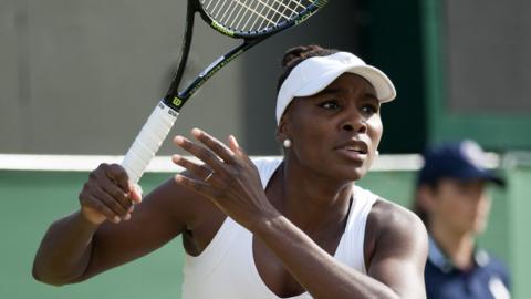 Venus Williams in action during the Wimbledon Championships in London, England, 3 July 2015
