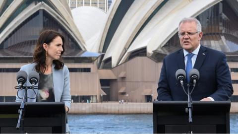 Jacinda Ardern and Scott Morrison