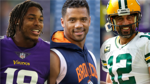 Justin Jefferson, Russell Wilson and Aaron Rodgers