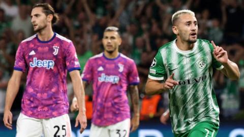 Maccabi Haifa's Omer Atzili celebrates scoring against Juventus in the Champions League