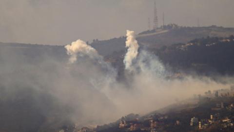 The site of Israeli artillery shelling on the southern villages of Adeisseh and Kfar Kila along the border with Israel