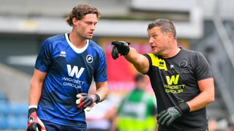 Andy Marshall working with Lions keeper Lukas Jensen last season