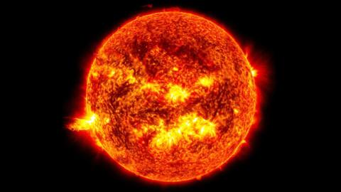 The Sun pictured against a black background