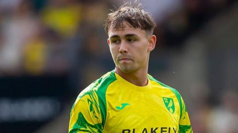 Matej Jurasek in action for Norwich City