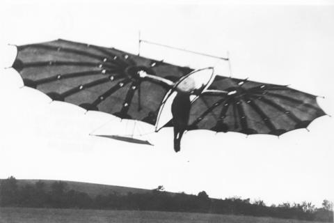 A black and white image of the Hawk Glider