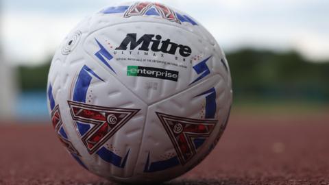 A ball with National League branding 