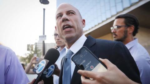 Lawyer Michael Avenatti, talking to reporters