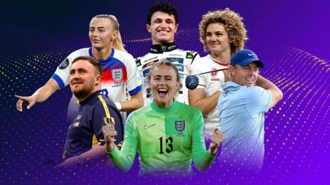 Nominees Chloe Kelly, Lando Norris, Ellie Kildunne, Luke Littler, Hannah Hampton and Rory McIlroy