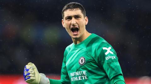 Djordje Petrovic celebrating a save