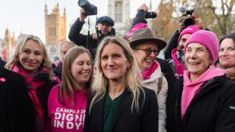 Kim Leadbeater outside Commons