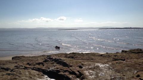 A view of Hilbre Island off the Wirral coast