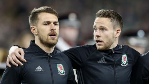 Aaron Ramsey and Chris Gunter line-up for Wales