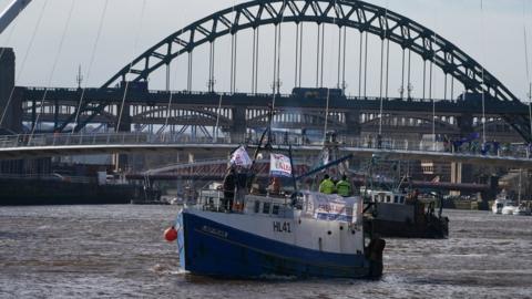 Brexit flotilla on the Tyne