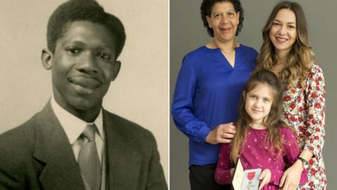 Errol James and his daughter, granddaughter and great granddaughter
