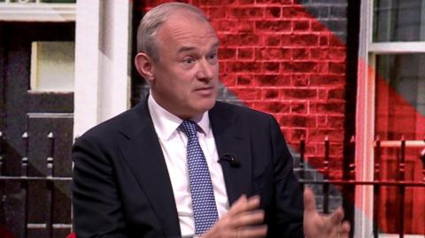 Ed Davey speaking to the 91ȱ's Laura Kuenssberg