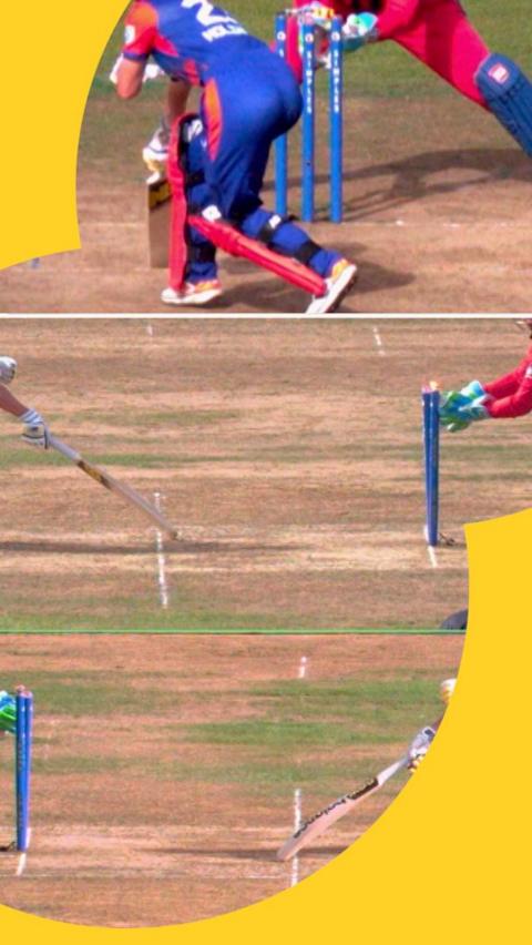Sophie Molineux getting stumped by Richa Ghosh