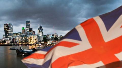 Union Jack and City of London